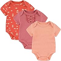 Chamie Newborn Baby Onesies 3-Pack Short Sleeve Bodysuit Baby Clothes for Boys and Girls
