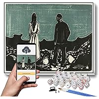 Paint by Numbers for Adult Kits The Lonely Ones Painting by Edvard Munch DIY Oil Painting Paint by Number Kits