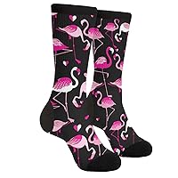 Pink Flamingos Funny Unisex Dress Socks Fancy Novelty Casual Crazy Crew Socks For Men Women