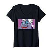 Womens Disney Villains Ursula Comic Panel V-Neck T-Shirt