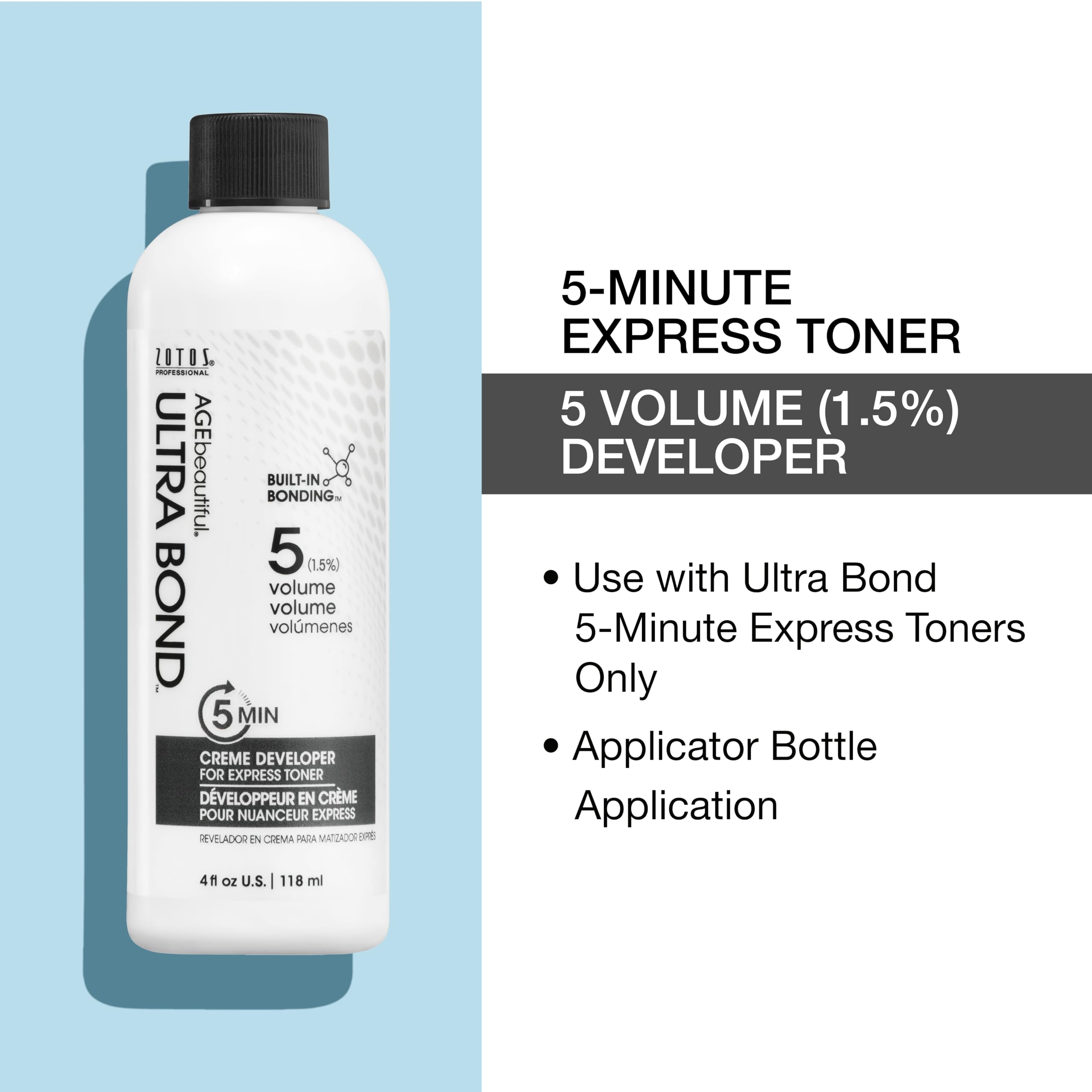 ULTRA BOND 5-Minute Creme Developer 5% Volume for Express Toners | 4 Fl Oz