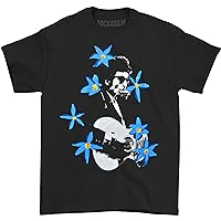 Men's Bob Dylan Blue Flowers Exclusive T-Shirt Black