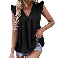 Womens Tops Basic T Shirts Business Casual Loose Fit Summer Cute Outfits Tank Tee Dressy Summer Clothes Trendy 2024 Fashion