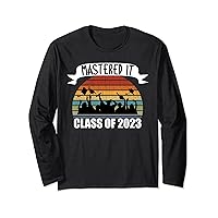 Retro Mastered it Class Of 2023 Masters Degree Graduation Long Sleeve T-Shirt