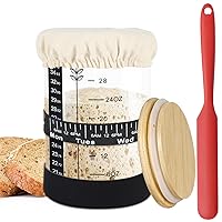 Sourdough Starter Jar Kit, 35 oz Glass Sour Dough Bread Supplies with Making Tools Set for Easy Sourdough Starter