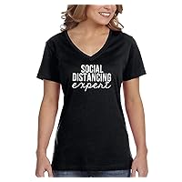 Women's Social Distancing Expert Quarantine Social Distance V-Neck T-Shirt