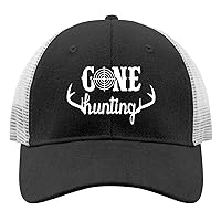 Gone Hunting Hats Happy dad hat AllBlack Funny Hats Gifts for Grandpa Workout Hats
