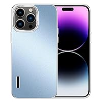 ONNAT-Slim Case for iPhone 15Pro Max/15 Pro/15 Plus/15 Diamond Sand Surface Treatment Anti Scratch Metal Lens Protective Frame (Blue,15)