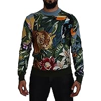 Dolce & Gabbana Jungle Embroidered Wool-Silk Men's Sweater