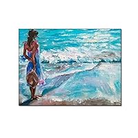 ZHJLUT Posters Coastal Beach Landscape Art Abstract Art Room Aesthetics Poster Canvas Art Poster And Wall Art Picture Print Modern Family Bedroom Decor 20x26inch(51x66cm) Unframe-style