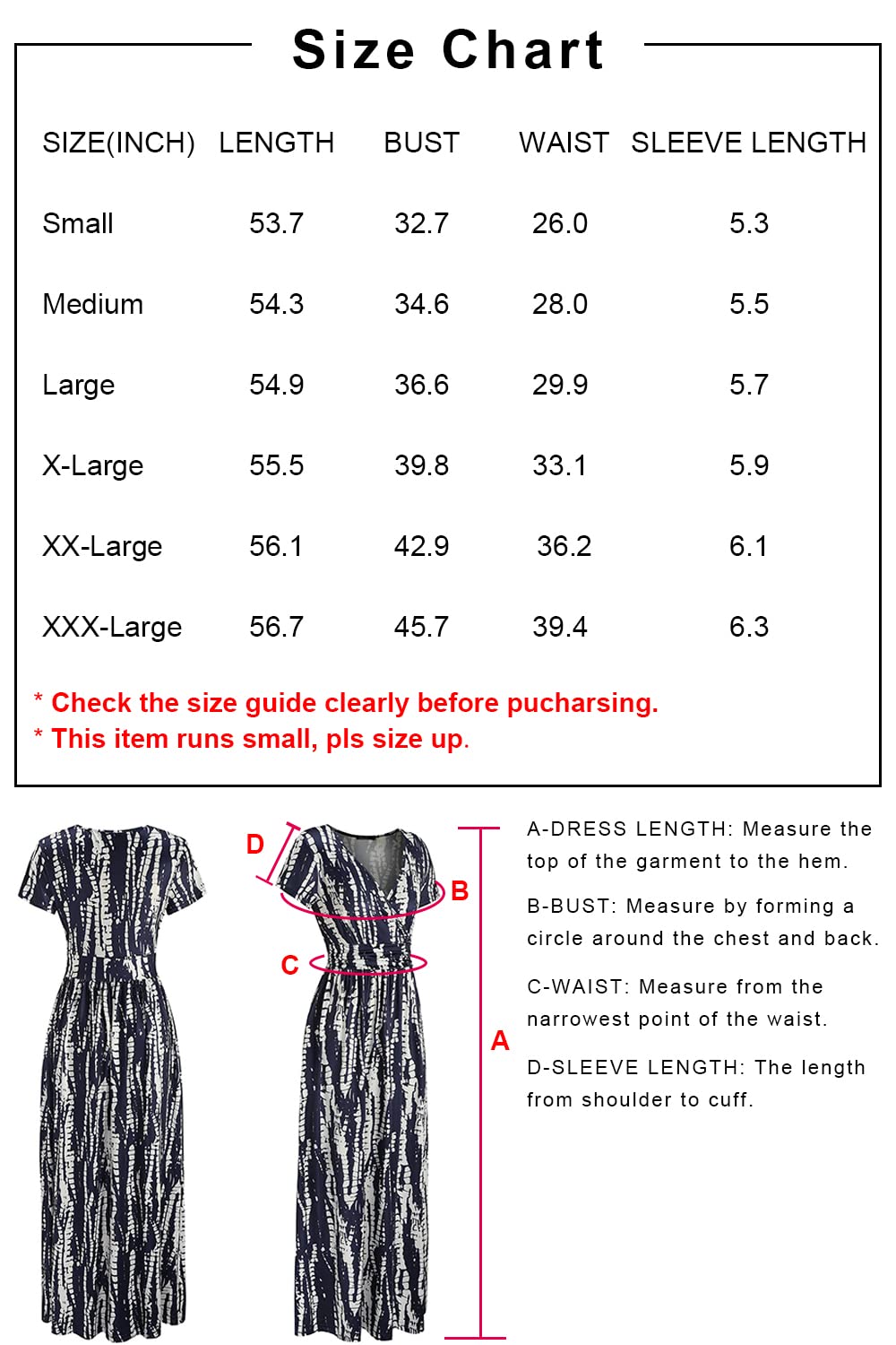 OUGES Womens' V-Neck Pattern Pocket Maxi Long Dress