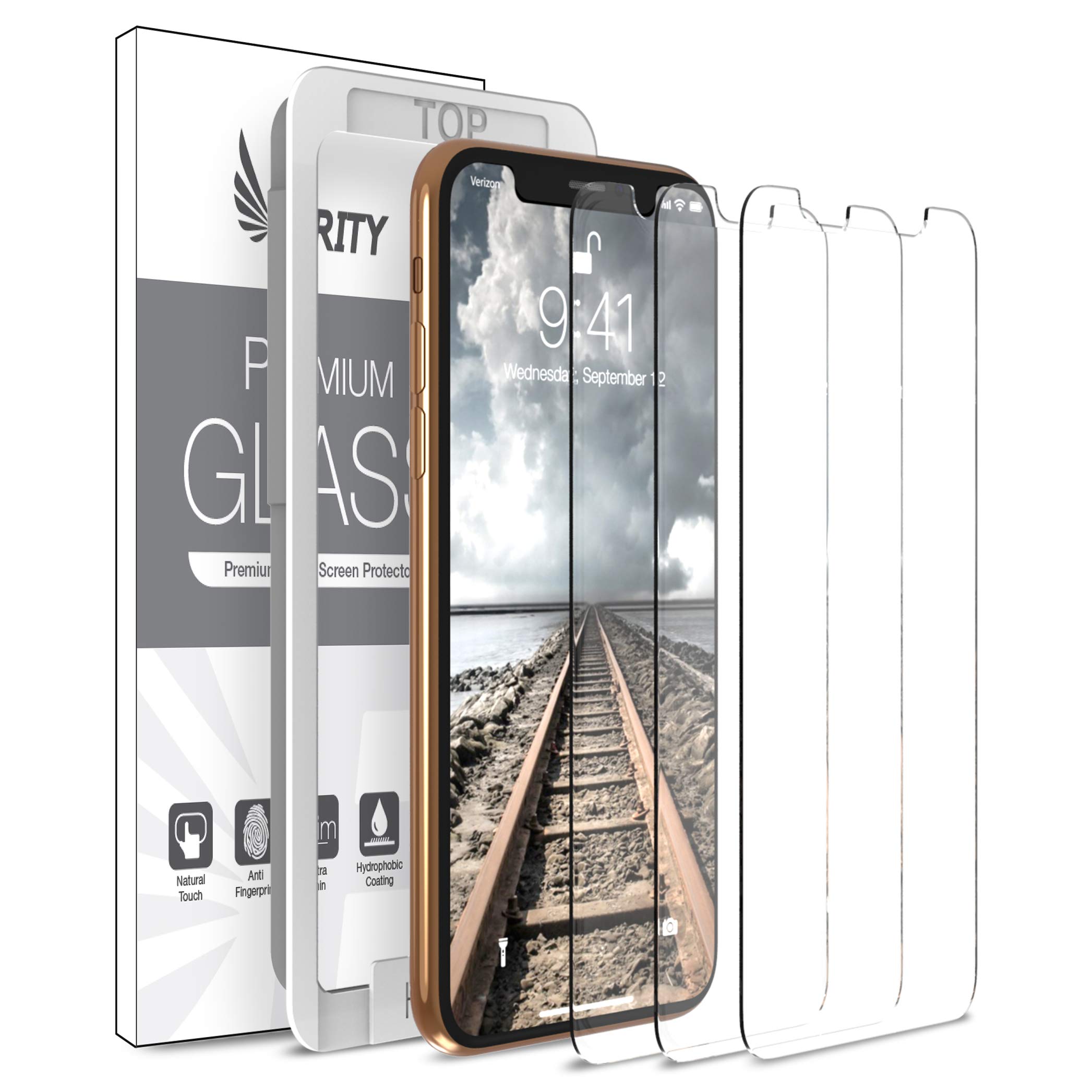 Purity Screen Protector for Apple iPhone 11 Pro/iPhone Xs/iPhone X - 3 Pack (w/Installation Frame) Tempered Glass Screen Protector Compatible iPhone XS/X/11Pro (3 Pack) [Fit with Most Cases]