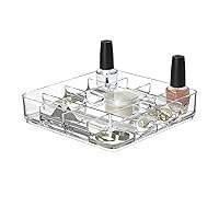 Amazon Basics Acrylic 13-Compartment Durable Makeup Jewelry Accessories Storage Organizer Tray