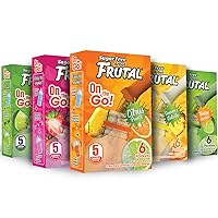 Powdered Drink Mix Variety Pack, Sugar Free! – Fruity flavors - Summer Colada, Tangy Limeade, Citrus Punch & Tropical Berries Packets (30 Count of Stick Packs) - Frutal On-The-Go!
