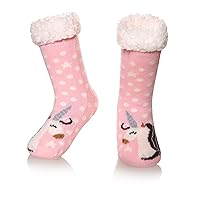 SeeyAN Kids Boys Girls Warm Slipper Socks Cute Animal Soft Thicken Winter Thermal Fleece Fuzzy Non-Skid Children Home Socks