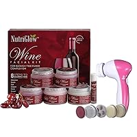 NUTRIGLOW 5 In 1 Face Massager Wine Facial Kit, 250+10g (NG-Combo-028)
