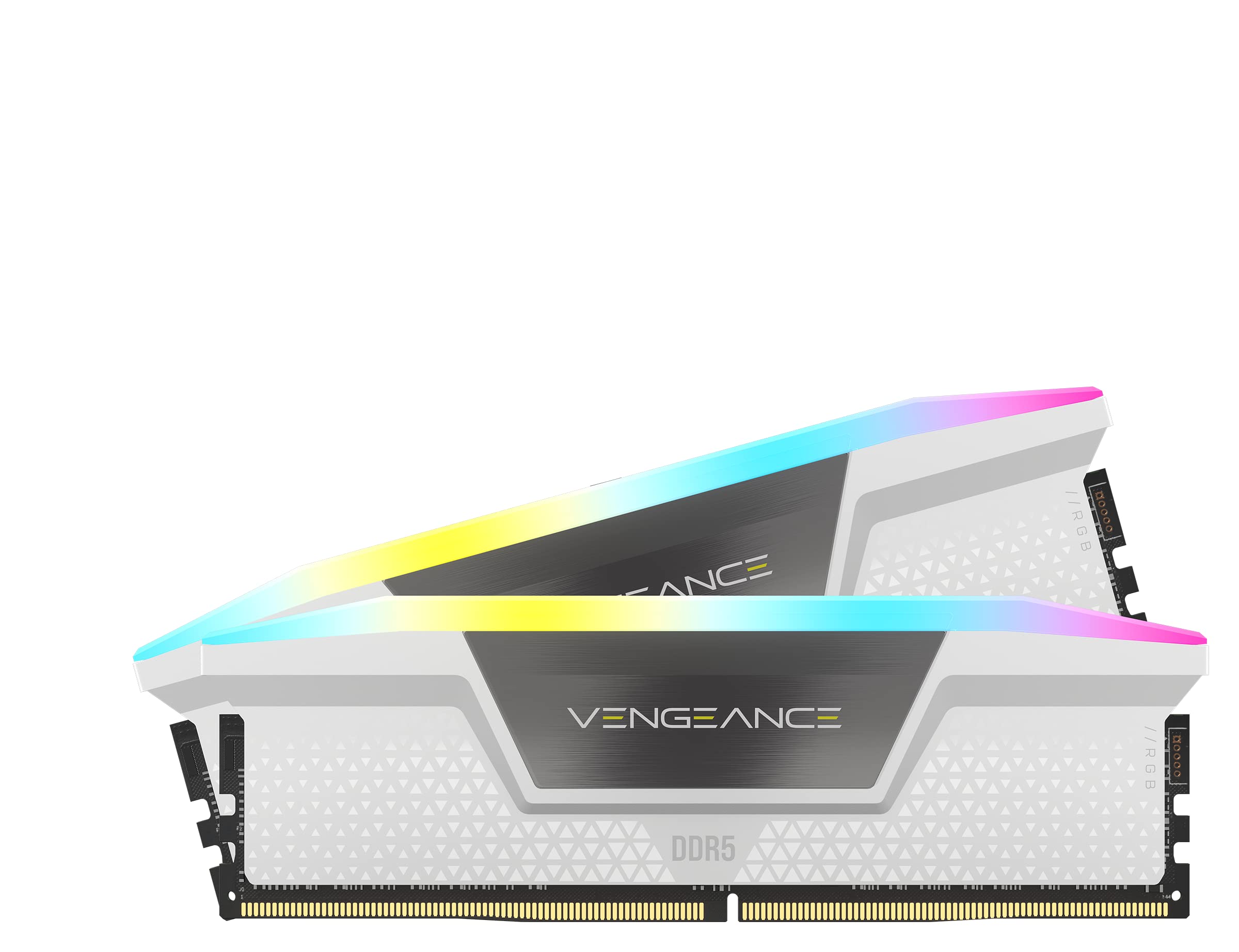 CORSAIR VENGEANCE RGB DDR5 RAM 64GB (2x32GB) 6000MHz CL40 Intel XMP iCUE Compatible Computer Memory - White (CMH64GX5M2B6000C40W)