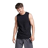 Men's Dri-Power Cotton Blend Sleeveless Muscle Shirts, Moisture Wicking Odor Protection UPF 30+, Sizes S-4X