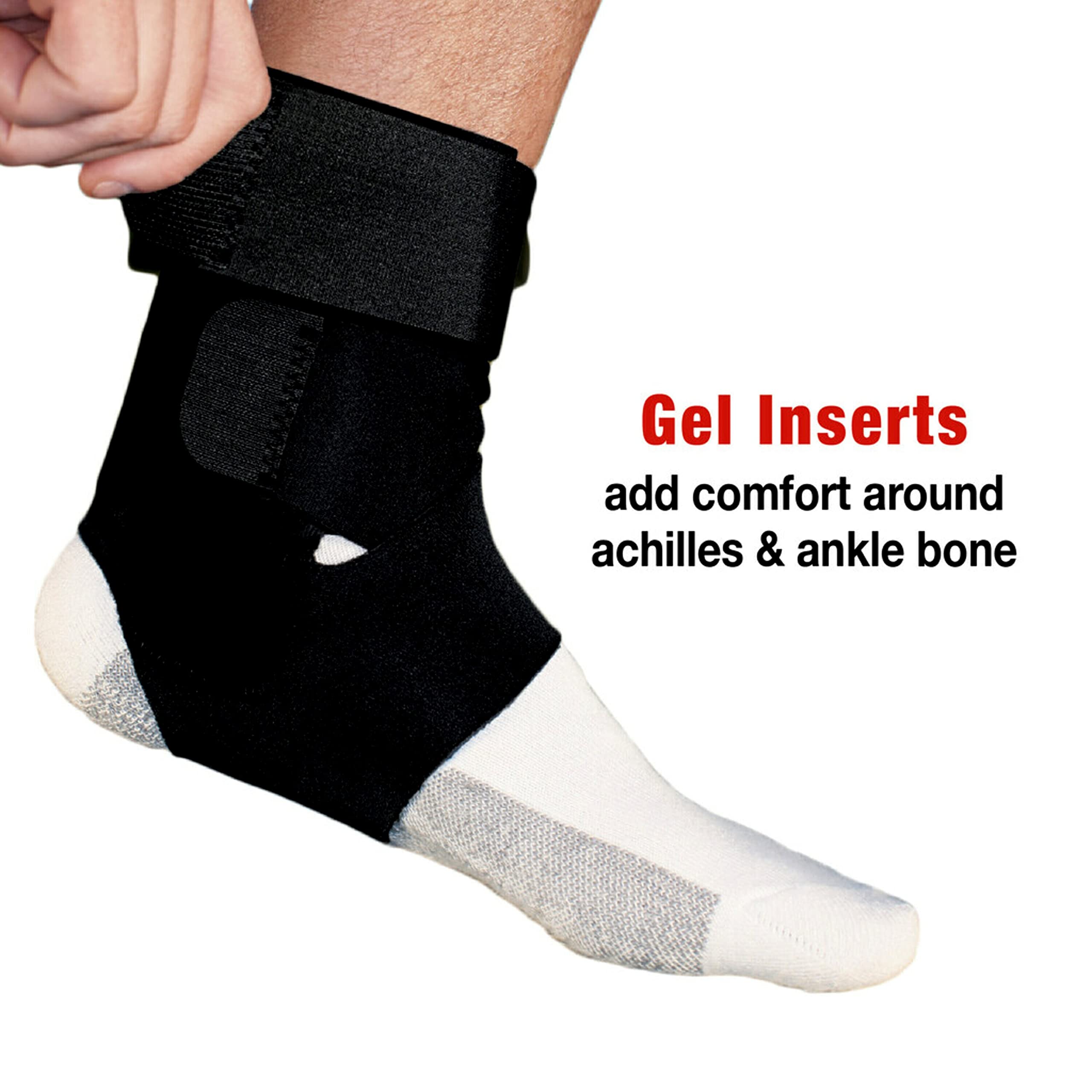 ACE Deluxe Ankle Stabilizer, Adjustable, Black, 1/Pack