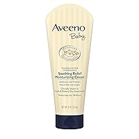 Aveeno Baby Soothing Relief Moisturizing Cream with Natural Oat Complex & Dimethicone, Hypoallergenic Baby Cream to Soothe & Relieve Dry, Sensitive Skin, Fragrance- & Paraben-Free, 8 oz