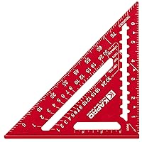 Kapro - 446 High Definition Anodized Rafter Square - Resists Wear and Corrosion - Features Conversion Table and Protractor - Lightweight & Compact Profile - 7 Inch