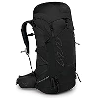 Osprey Talon 44L Men's Hiking Backpack with Hipbelt, Stealth Black, S/M