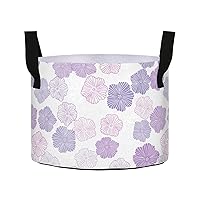 Purple Flowers Grow Bags 5 Gallon Fabric Pots with Handles Heavy Duty Pots for Plants Thickened Nonwoven Aeration Plant Grow Bag for Tomato Garden Fruits Vagetables Flowers