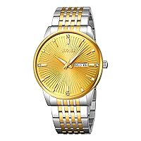 SKMEI Men's and Women's Chronograph Waterproof Date Analog Quartz Watch Business Casual Fashion Wristwatch for Unisex with Stainless Steel Band