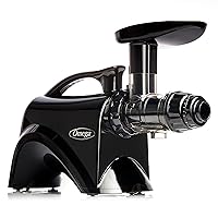 Omega Juicer NC900HBK19 Juice Extractor and Nutrition System Slow Masticating Dual-Stage Extraction with Adjustable Settings, 150-Watt, Black