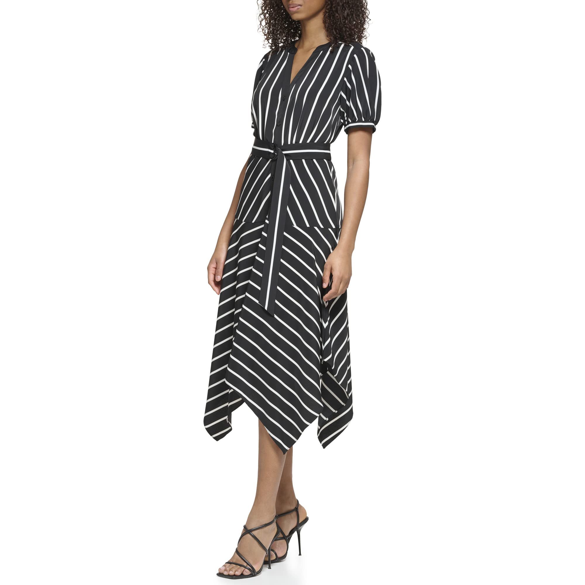 Karl Lagerfeld Paris Women's Striped Midi Shirt Dress