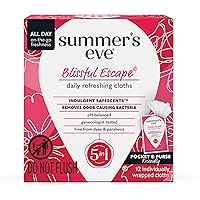 Summer's Eve Blissful Escape Daily Refreshing Feminine Wipes, Removes Odor, pH Balanced, 12 Count, 1 Pack