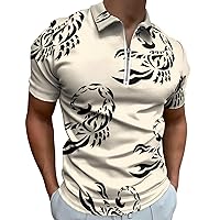 Tattoo Scorpion Mens Polo Shirts Quick Dry Short Sleeve Zippered Workout T Shirt Tee Top