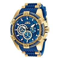 Invicta Men's Bolt Quartz Watch with Polyurethane & Stainless-Steel Strap, Two Tone & Silver, (Model: 25512, 25523, 25527)