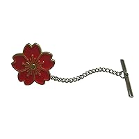 Red Cherry Blossom Flower Tie Tack