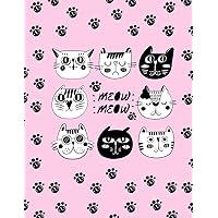 Meow Meow: Cats Faces Cute Sketchbook, 8.5