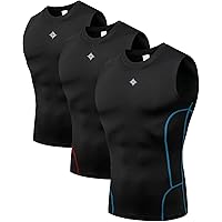 Milin Naco Sleeveless Compression Shirts for Men Compression Undershirts Dry Fit Compression Shirts UPF 50+ Rash Guard