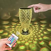 MIFXIN Crystal Table Lamp RGB 16 Colors Changing Remote Control Touch Diamond Lamp USB Charging Decorative Acrylic Led Bedside Light Desk Lamp for Bedroom Living Room Kids Room (Fish Scale)