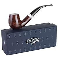 Trevi Savinelli Tobacco Pipe - Mediterranean Briar Wood Straight Stem Pipe, Handmade Tobacco Pipe, Lightweight & Small Tobacco Pipe, Italian Bent Wood Pipe, Wooden Tobacco Pipe, Polished Finish, 602
