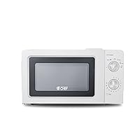 COMMERCIAL CHEF 0.6 Cubic Foot Microwave with 6 Power Levels, Small Microwave with Grip Handle, 600W Countertop Microwave with 30 Minute Timer and Mechanical Dial Controls, White