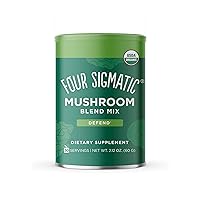 Mushroom Blend Defend Mix by Four Sigmatic | Organic Mushroom Powder Complex with Lion’s Mane, Cordyceps, Chaga, Reishi and More | Natural Immune Support Supplement | Vegan, Gluten-Free | 30 Servings