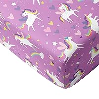 Little Sleepies Fitted Crib Sheet - Buttery Soft Bamboo Viscose Crib Sheets, Toddler Bed Sheet, Standard Crib and Toddler Mattress Sheet, Super Stretchy, Fully Elasticized, Sienna's Unicorns