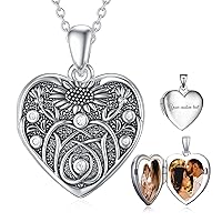 Daisy Locket Necklace That Holds 2 Pictures Expression of Thanks Jewelry Gift Personalized Photo Locket for Women Girls