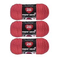 Red Heart Bulk Buy Super Saver Yarn (3-Pack) (Flamingo)
