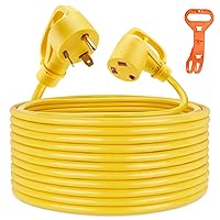 50FT RV Extension Cord 30 Amp, RV Power Extension Cord NEMA TT-30P Male to TT-30R Female Heavy Duty 10/3 Gauge STW Wire with Cord Organizer for RV Trailer Campers 125V, 3750W, ETL Listed
