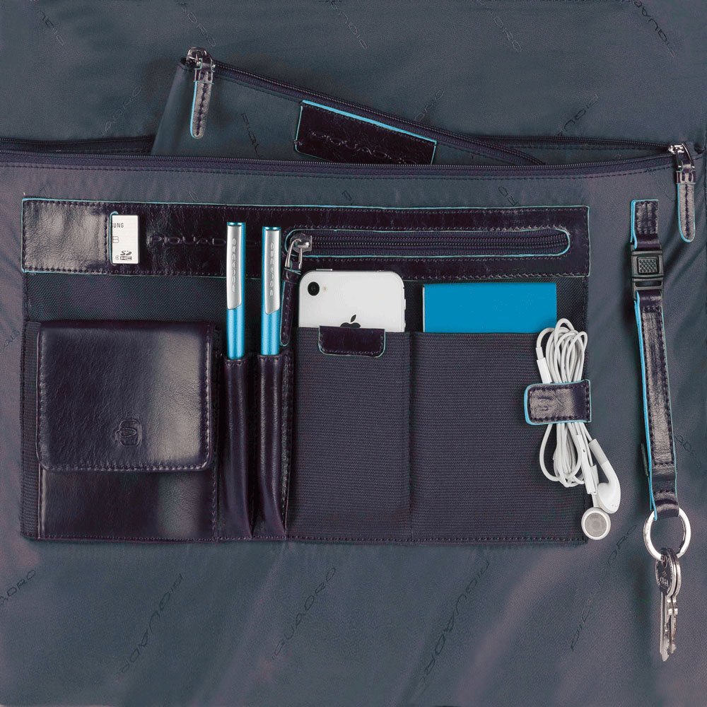Piquadro Portfolio Computer Briefcase with iPad Compartment, Dark Blue, One Size