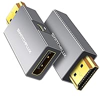HDMI to Displayport Adapter [1 Pack], 4k@60Hz HDMI to Displayport Converter, Aluminium HDMI Male to DP Female Adapter Compatible with PC, Graphics Card, Laptop and More