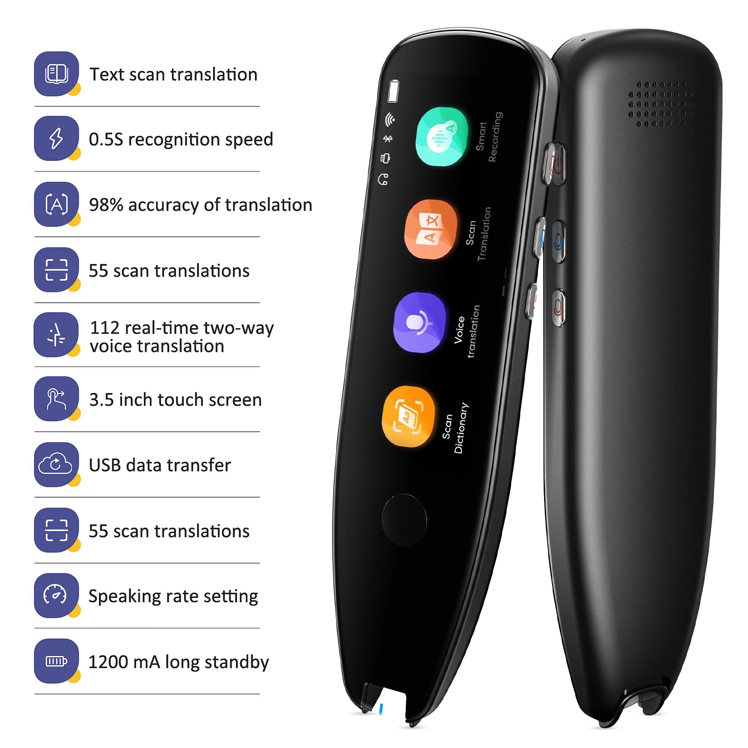 Buoth Vormor Translation Pen scan X5 | Translator Voice Translator Device | 112 Languages | Text-to-Speech Scanner Reader Pen | OCR/Wi-Fi | Voice Translator for Meetings Travel Learning