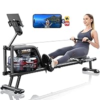 YOSUDA Magnetic/Water Rowing Machine 350 LB Weight Capacity - Foldable Rower for Home Use with Bluetooth, App Supported, Tablet Holder and Comfortable Seat Cushion