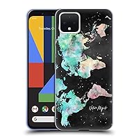 Head Case Designs Officially Licensed Nature Magick Turquoise Green Painting Watercolor World Map Teal Pink Soft Gel Case Compatible with Google Pixel 4