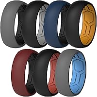 Men Breathable Air Grooves Breathable Silicone Wedding Ring Wedding Bands - 7.8mm Width - 1.8mm Thick